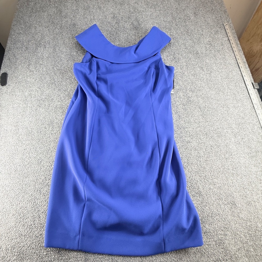 Tahari Arthur S. Levine Cobalt Blue Portrait Collar Sheath Dress 16 7220M449